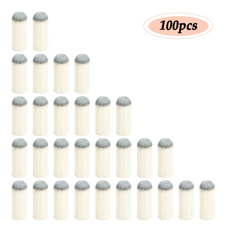 100PCS Slip-on Pool Cue Tips Billiard Cue Ferrules Billiard Cue
