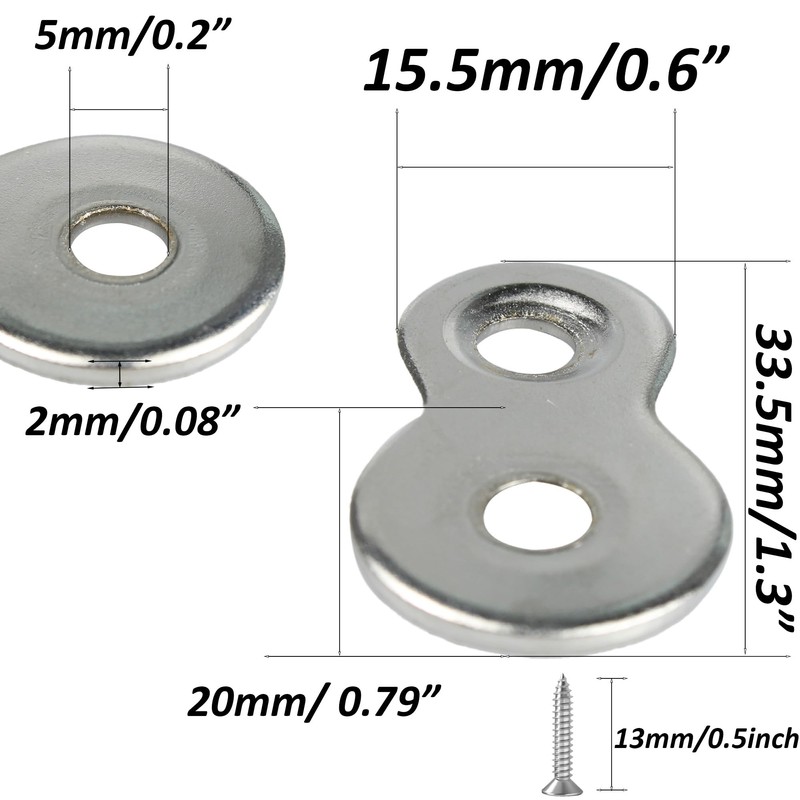 AUXBC 20Pcs Figure 8 Fastener, Metal Table Top Fastener, Heavy