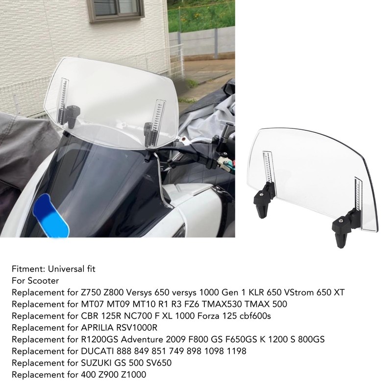 Motorcycle Adjustable Windscreen Universal Fit Wind Deflector for MT07 MT09