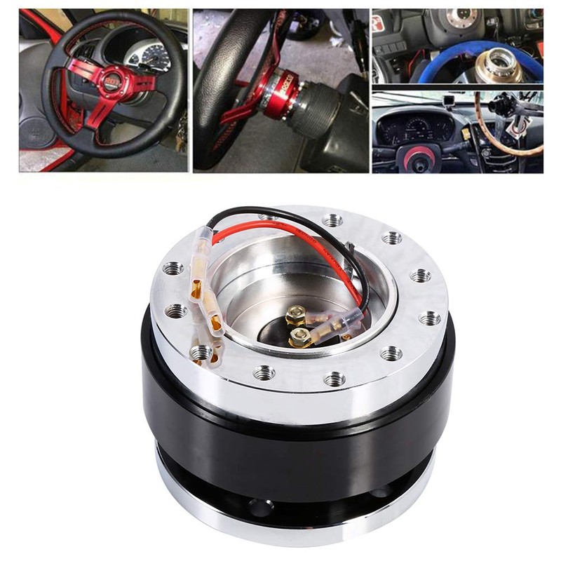 Qiilu Steering Wheel Hub Adapater, 6 Hole Bolt Ball Steering