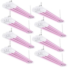 Sunco 8 Pack 2ft Grow Light LED, 20W, Full Spectrum, for Seed Starting, Seedling, Indoor Plants, Plug in Suspended Fixture, Link Up to 8, Inline Switch, ETL