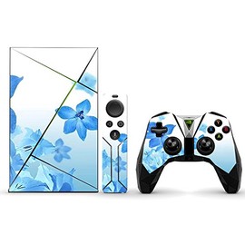 MightySkins Skin Compatible With NVIDIA Shield TV (2017) wrap cover sticker skins Blue Flowers