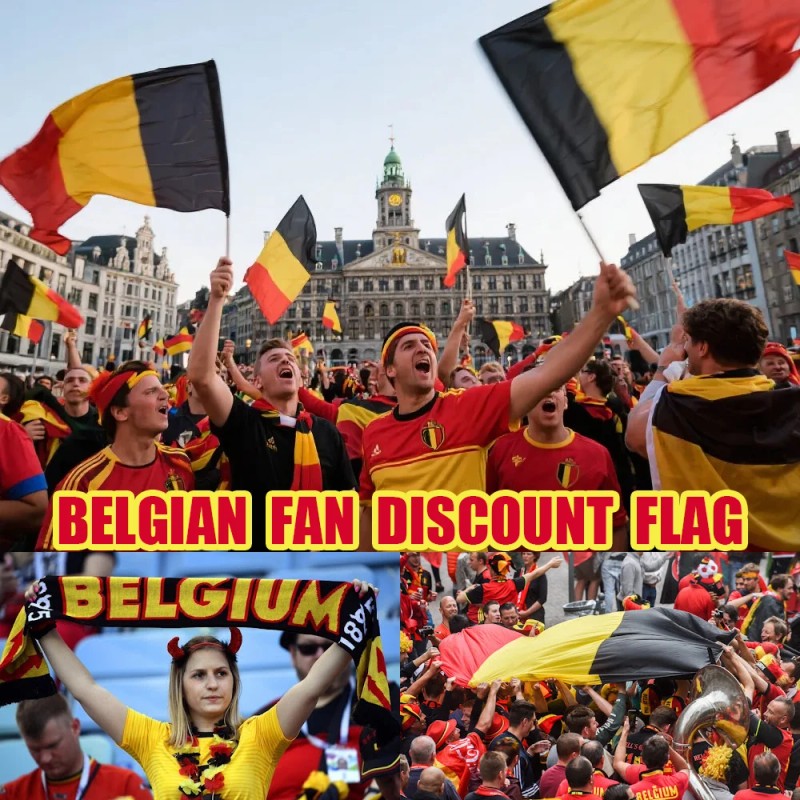 Belgium Flag Ready-to-ship with . 3 Feet by 5 Feet.