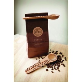 Talisman Designs Get Real Solid Beechwood Coffee Scoop/Clip, Brown