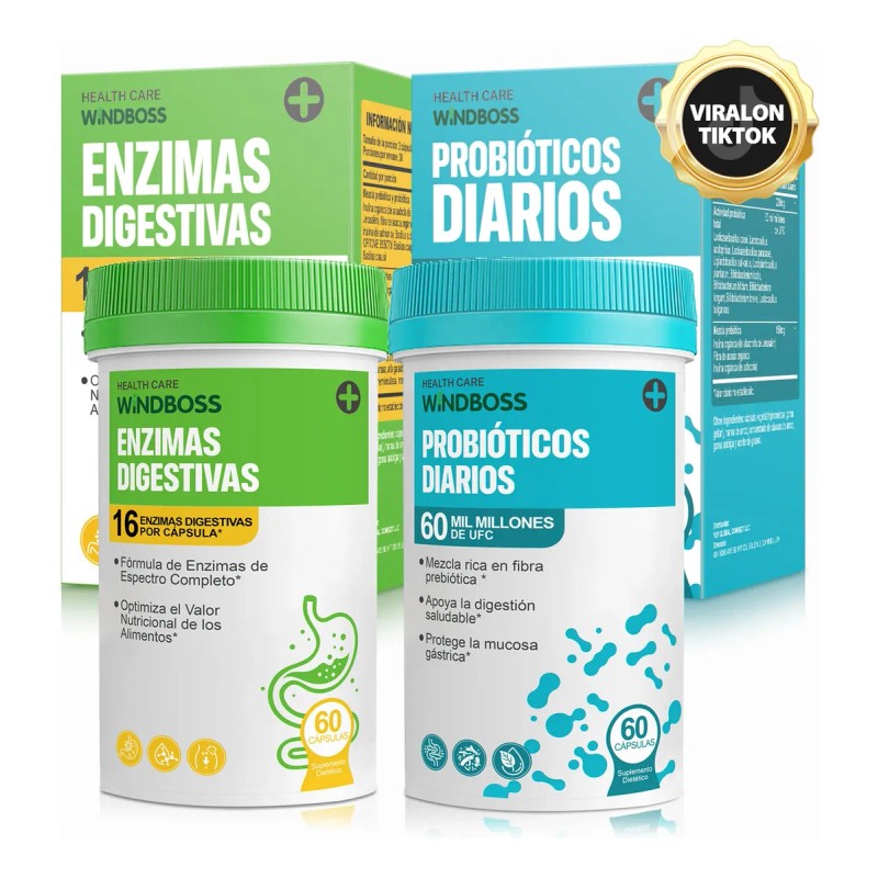 Windboss Billones Probióticos Enzimas 120 Cápsulas
