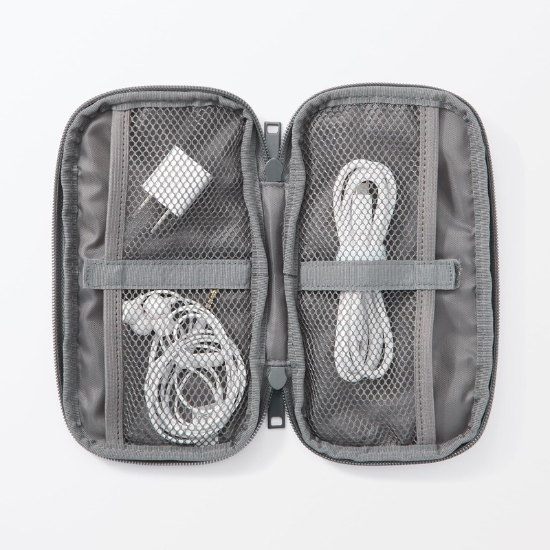 MUJI Gadget Pouch Slim, gray, One size
