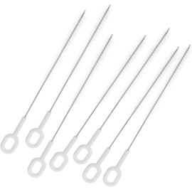 Totority Cepillos para Limpiar Pajillas Reutilizables de Acero Inoxidable y PP, 10 Piezas de Color Claro Mango Largo, Flexibles para Botellas y Uso Familiar