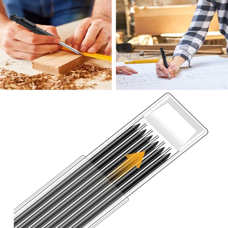 48Pcs 2.8mm Carpenter Pencil Refills Solid Replacements for Tracer &