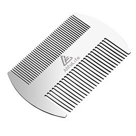 AhfuLife Peine de metal para cabello y barba – Peine EDC tamaño tarjeta de crédito perfecto para cartera y bolsillo – Peines antiestáticos de doble ac