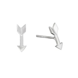 Silverly Women's 925 Sterling Silver Small Arrow Flat Stud Earrings