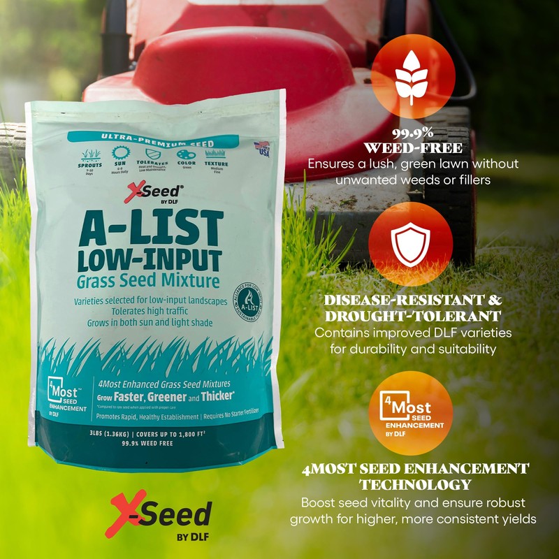 A-List Low Input Mixture Lawn Seed - Premium Grass Seeds