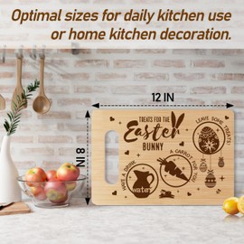 Easter Cutting Board, Easter Rabbit Wooden Charcuterie Board, Easter Gifts For Women Family Friends Neighbors, Spring Easter Bamboo Chopping Board, Kitchen Home Farmhouse Easter Decor -01