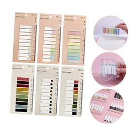 NUOBESTY Book Supplies Compact Sticky Tabs Portable Reading Flags 6 Books of Index Stickers