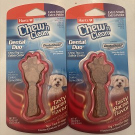 Hartz Chew' N Clean Bacon Flavor Dental Chew Toy lot of 2