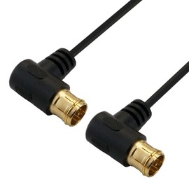 Horik AC50-787BB Ultra-thin Antenna Cable, S-2.5C-FB Coaxial, 16.4 ft (5 m), 4K 8K Broadcasting (3224MHz)/BS/CS/Terrestrial Digit/CATV Compatible), Black, Double-Sided L-Shaped Plug Type Connector