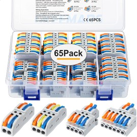 GKEEMARS 65 Pcs Compact Splicing Wire Connectors Assortment Pack, Quick Wiring Connector for AWG 28-12