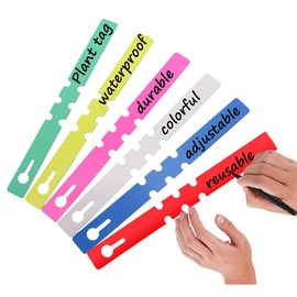 600 PCS Plastic Plant Tree Tags, 6 Color Plant Hanging Labels Outdoor Tags Wrap Around Plant Tree Markers, Hanging Adjustable Nursery Garden Labels and Waterproof Reusable Plant Tags Markers