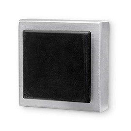 STRONGAR Modern & Contemporary Square Stainless Steel Wall Mounted Door Stop Bumper - Brushed Satin (US32D/630) - Heavy Duty - Prevents Damage to Walls - Easy to Install (3-Pack)