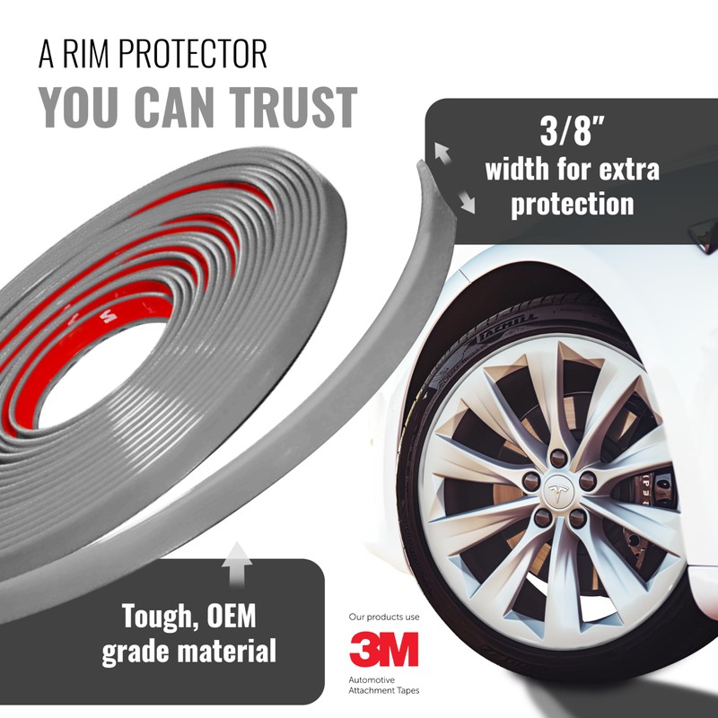 All-Fit Rim Trim Wheel Protection Strips for Curb Rash Prevention