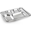 Fasmov 4 Pack Stainless Steel Rectangular Divided Dinner Tray, 6