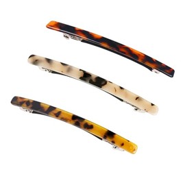 3-Pack Hair Clips for Women, French Barrettes for Fine Thin Thick Hair, Acetate Small Clips Barrette No Slip, Cute Tortoise Shell Womens Girls Accessories