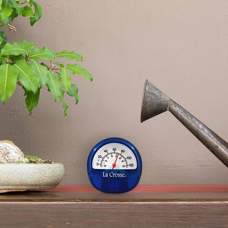 La Crosse 104-106BL Blue Analog Thermometer with Magnetic Back