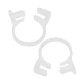 M METERXITY 2-Pack Double Gripping Nylon Hose Clamps, 5/8" 15.2-16.2mm Double Snap Grip Adjustable Ratcheting Clamps for Connecting/Fastening/Sealing Hose/Pipes/Tubing Clamp [White]