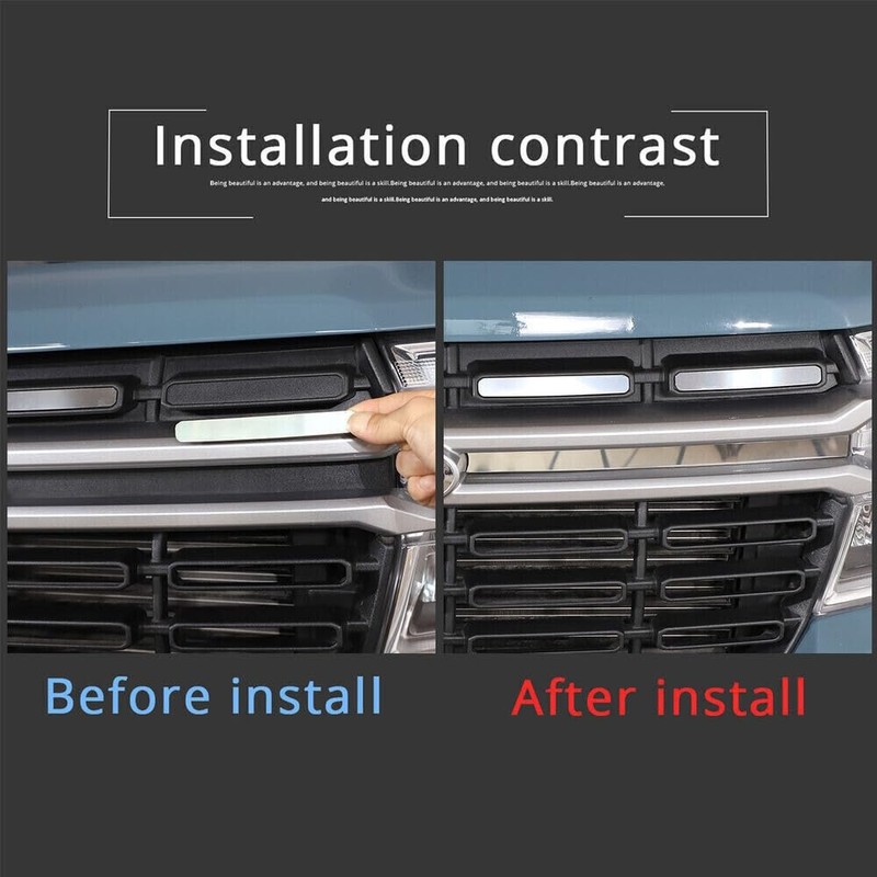 7Pcs Stainless Steel Chrome Front Bumper Grille Cover,Fit forFor-d Maverick