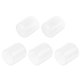 sourcing map 5pcs Rubber End Caps Protective Caps 30mm(1.2 Inch) ID Vinyl PVC Round Tube Bolt Cap Cover Screw Thread Protectors Clear
