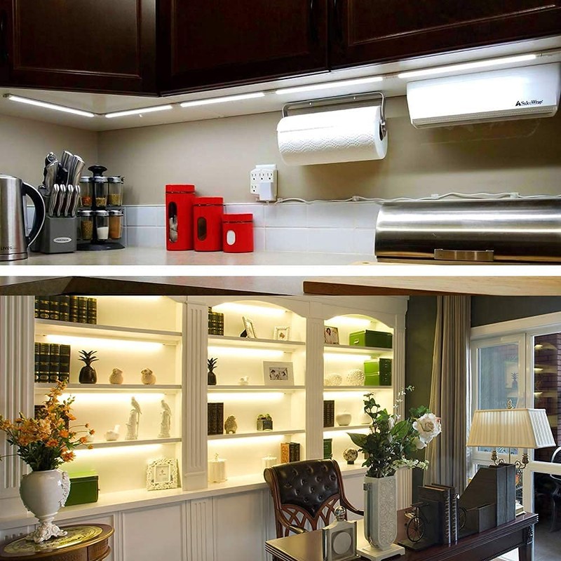 LAMPAOUS LED Dimmable Under Cabinet Lighting Kit, Hand Wave Activated