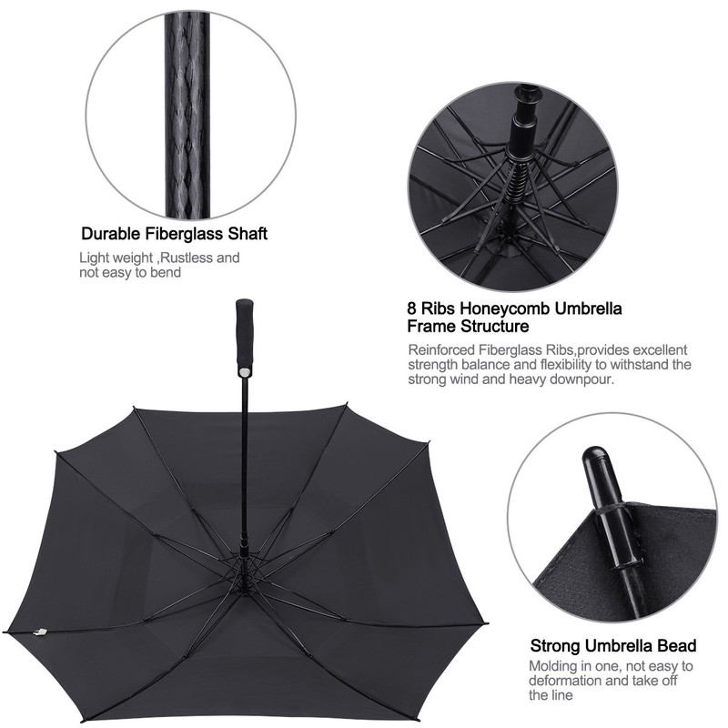 G4Free Extra Large Golf Umbrella 68 inch Square Vented Windproof