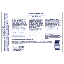 SNAPPY TEAK-NU Formula No. 1 - Restore & Renew Weathered Teak & Other Fine Wood - Professional Strength 2 Step System 1 GAL (STN-G1)