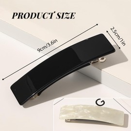 OQKAHIV Pack of 2 Hair Barrettes Women, French Vintage Hair Accessories, Hair Clips, Women's Thin Hair Clip, Women's French Hair Clip, Medium Automatic Hair Clip for Fine Hair, for Girls