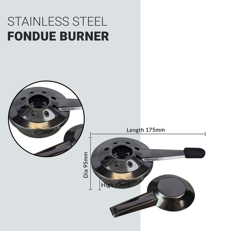 Black Rock Grill Stainless Steel Fondue Burner, Alcohol Burner, Paste