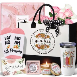 Christian Gifts for Women Faith, Inspirational Religious Gifts for Women, Catholic Spiritual Gifts Unique Christmas Birthday Gifts for Women Mom Sister Best Friends Grandma Coworker w/Canvas Tote Bag