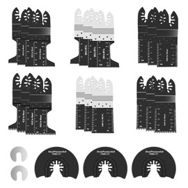 Multitool Saw Blades, 23-Piece Saw Blades Kit Oscillating Tool Accessories Oscillating Saw Blade Set for Metal/Wood/Plastic, Quick Release, for Multimaster, Ryobi, Milwaukee, Rockwell etc