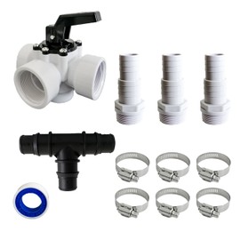 PoolSun Bypass Set Pool Adapter for Pool Heating Hose Connection 32 mm 38 mm