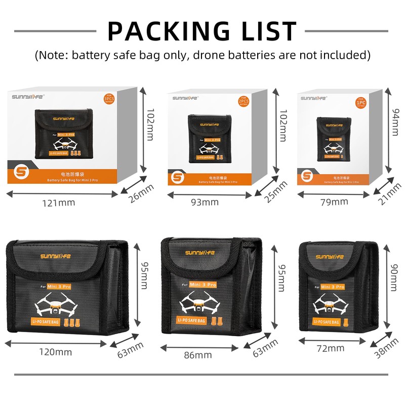 Sinyutia Lipo Battery Safe Bag Fireproof Safety Charging Storage Bag