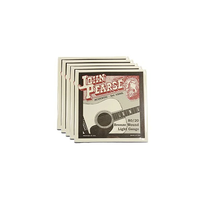 John Pearse Acoustic Strings 80/20 Bronze Light 12-53 5 Pack