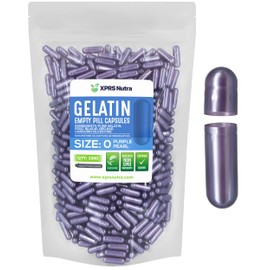 XPRS Nutra Size 0 Empty Capsules - 1000 Count Empty Gelatin Capsules - Empty Pill Capsules - DIY Capsule Filling - Pure Bovine Pill Capsules Empty Gel Caps (Pearl Purple)