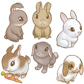 Oliver's Labels Easter Bunnies Wall Decals Peel and Stick Removable Reusable Decoration