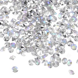 sourcing map 16800 Pcs Wedding Table Scatter Confetti Diamond, 3mm Mini Crystals Acrylic Fake Diamonds Rhinestones for Table Centerpiece Decorations Vase Filler Beads(Shiny Silver)