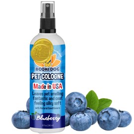 Bodhi Dog Natural Dog Cologne | Premium Scented Deodorizing Body Spray for Dogs & Cats | Neutralizes Strong Odors | Dog Perfume with Natural Dog Conditioner | Made in USA (Blueberry, 8 Fl Oz)