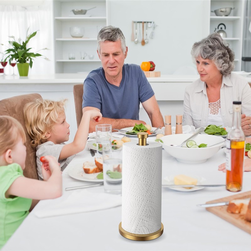 Paper Towel Holder Countertop, Gold Paper Towel Roll Holder for