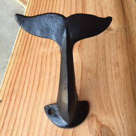 Hook Hanger, Cast Iron Whale Tail Shaped Decorative Wall Hook, Wall Mounted Utility Hanging Hook for Coat Clothes Cap Store Display Rack