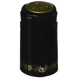 1 X Black/Gold Grapes PVC Shrink Capsules for Wine Making - 30 per Bag