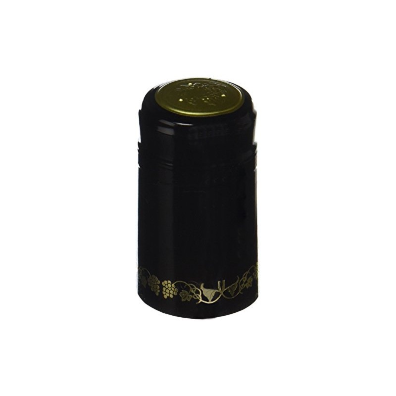 1 X Black/Gold Grapes PVC Shrink Capsules for Wine Making