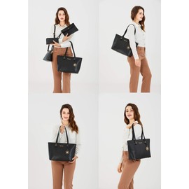 Soperwillton Handbags and Purses for Women Shoulder Tote Bags Top Handle Satchel Purse Set 5pcs