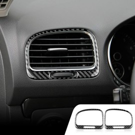 KUNGKIC Carbon Fibre Car Dashboard Air Conditioning Outlet Vent Frame Trim Sticker Interior Trim Compatible with Volkswagen VW Golf 6 GTI MK6 2008-2013 Accessories