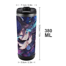 Uma Musume Pretty Derby Stainless Steel Water Cup Vacuum Insulated Double Wall 12.8 fl oz (380 ml) Water Bottle SUS304 Food Grade Stainless Steel Lightweight Coffee Cup with Lid for Outdoor, Sports,